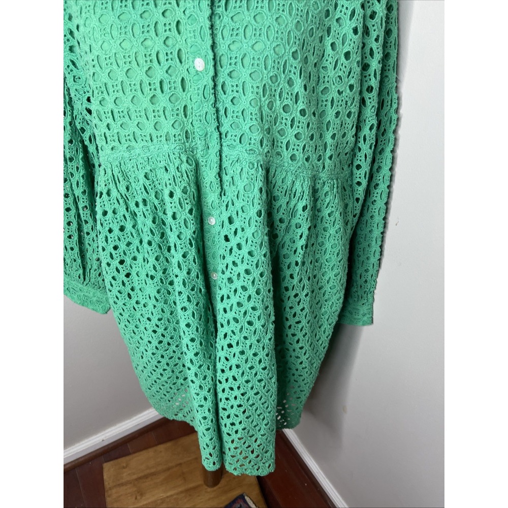 New Jude Connally Clover Green Eyelet Gloria Dress Large L - Picture 10 of 12